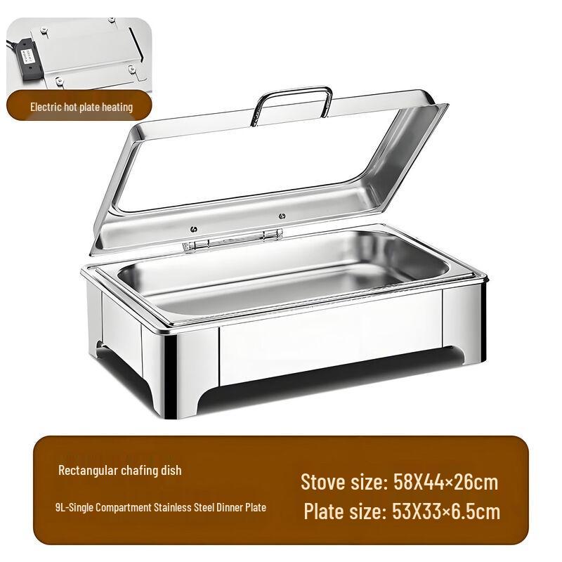 LISM Stainless Steel Hydraulic Buffet Food Warmer Single Compartment