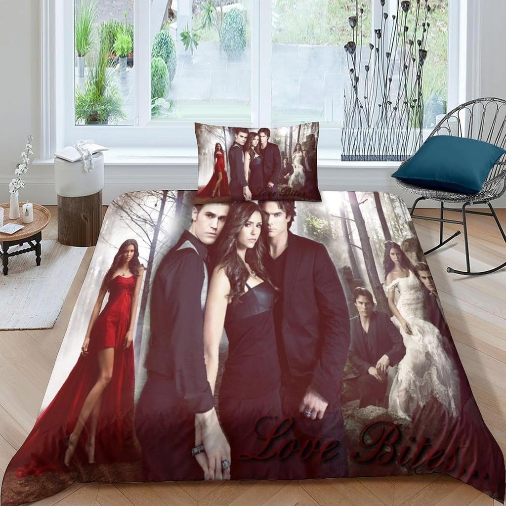 The Vampire Diaries Bedding Sets Exquisite Bed Supplies Set Horror TV Anime Bed Comforter Set Bedding Set Birthday Gift