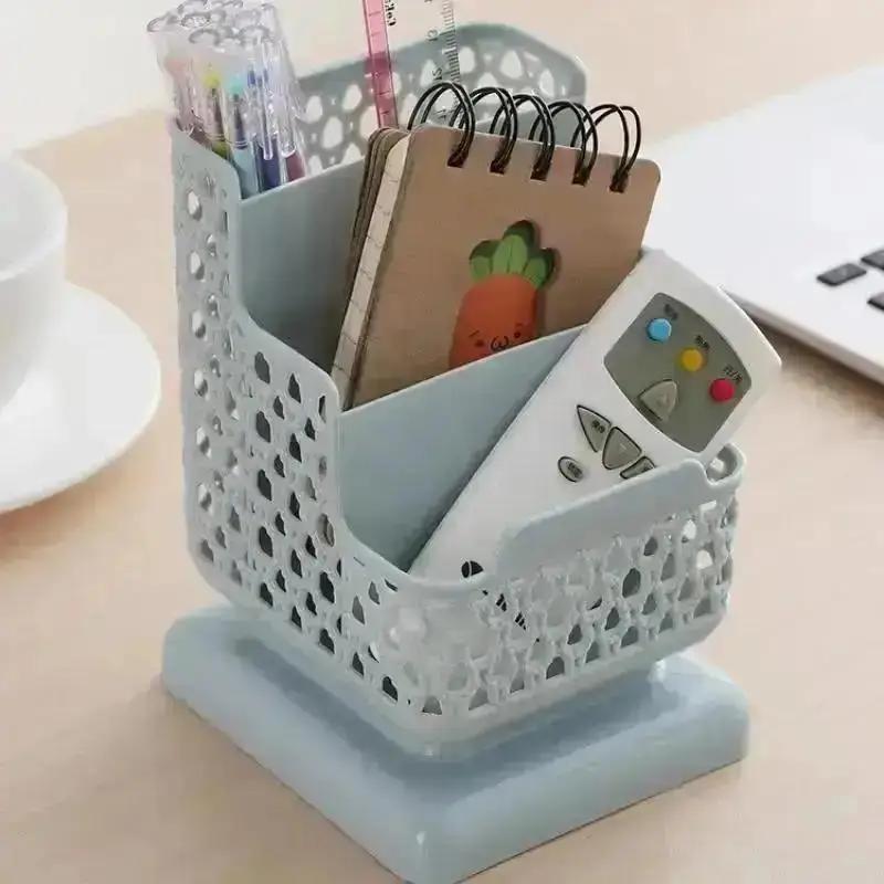 School Stationery Makeup Organizer Desktop Storage Box Container For Cosmetics Stationery Plastic Organizer School Office Supply