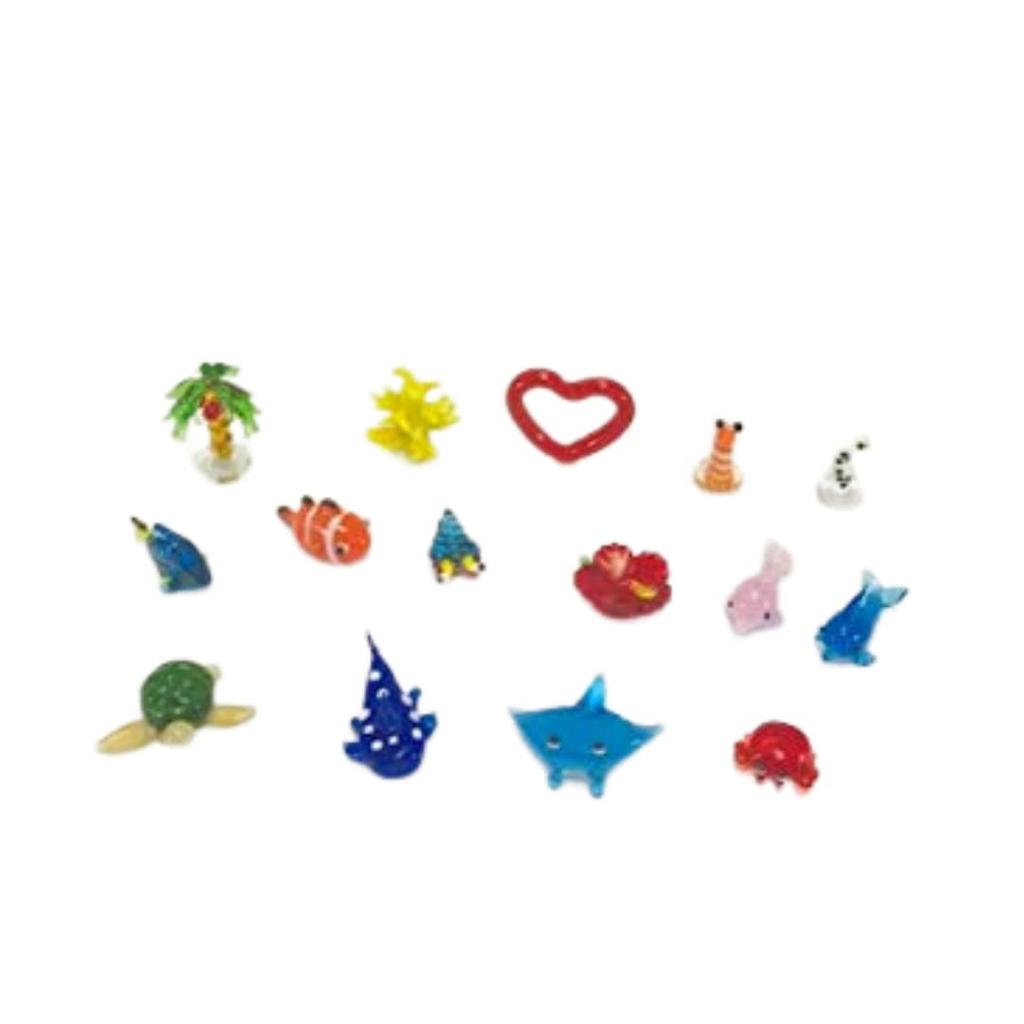 Série Tropické moře Miniaturní sklářská sada 15 kusů