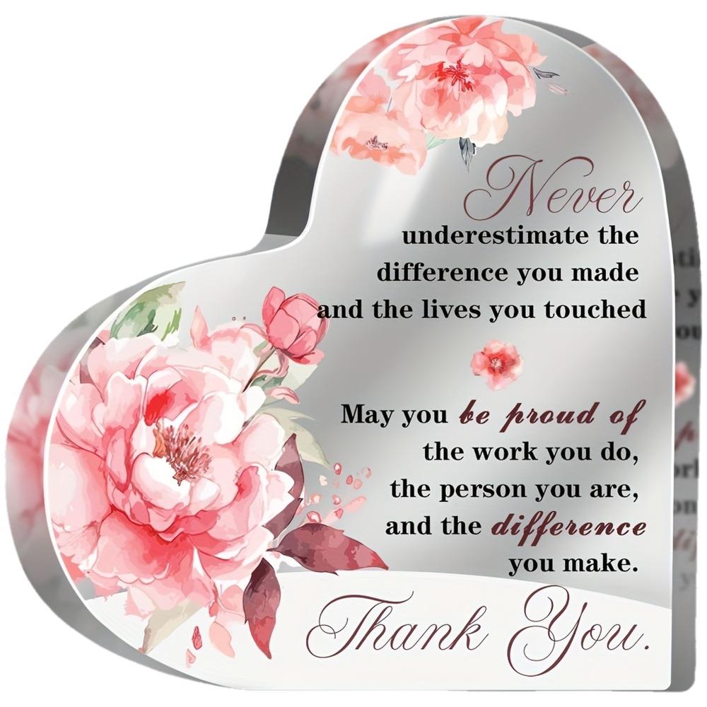 Floral Plaque, Never Forget The Difference That You Make Sign, Coworker Gifts, Coworker Thank You Retirement Gifts, Going Away Goodbye Farewell Leavin 10*10cm