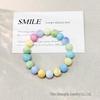 Macaron Färgblock Pärlarmband för Kvinnor - Rund Pärlsträng, Mångsidig Design, Perfekt Födelsedagspresent för Studenter