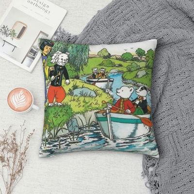 Anime Rupert Bear Square Pillowcase Cushion Cover Pillow Case Throw Pillow Cover for Home Sofa Living Room