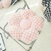 Modern Minimalist Floral Pattern Pillow With Faux Bunny Fur Cover For Sofa Decor