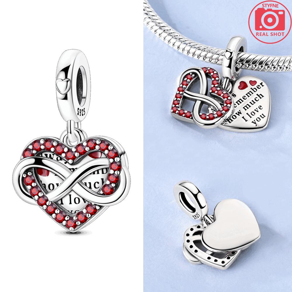 Original Pink Heart Cat Chain Locking Chain Bear Butterfly Charmscopper Bead Fit Bracelet Women Jewelry Diy Accessory Gift