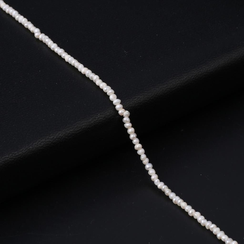 1String, White Natural Freshwater Pearls, Handmade Near Pearl Beads, 1.8-2 Mm, for DIY Necklace Accessories, Jewelry Making, Women Gift, 36 Cm