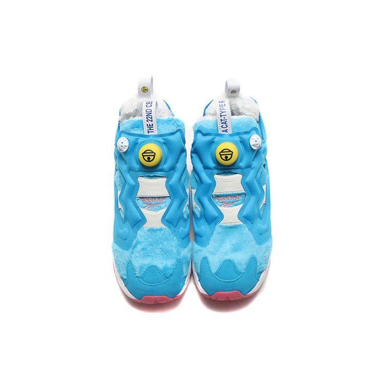 Doraemon X Atmos X Reebok InstaPump Fury OG Furry Blue Unisex Sneakers White GV7288