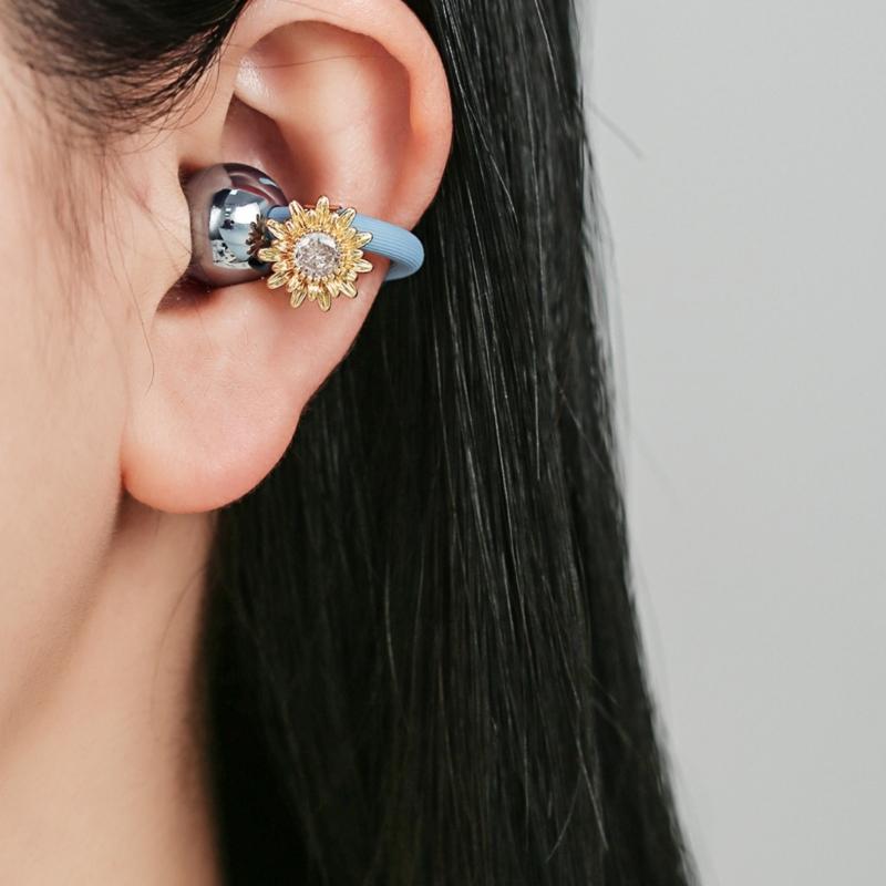 Elegant Flower Shaped Ear Clip Attachment For FreeClip 1 2 Earbuds Enhancer Sparkling Zircons Embellishment
