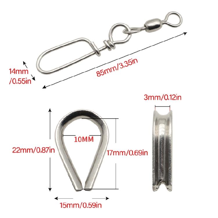 High Strength Rolling Bearing Connector Clip Fishing Accessories Fishing Line Swivels Rig Fishing Barrels Swivels Set