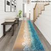 1pc Blue Water Ripple Long Runner Rug 2D Print Non-Slip Machine Washable for Hallway/Kitchen/Bedroom/Entryway/Living Room Decor