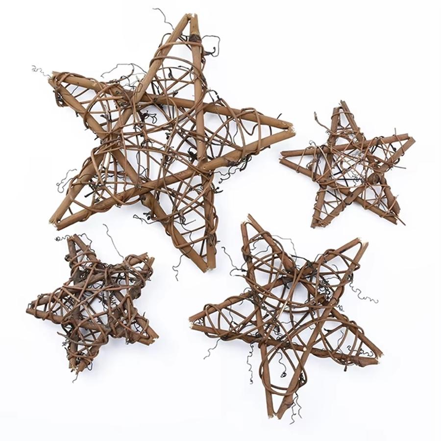 Artificial Pentagram Christmas Wedding Home Bedroom Decor Flowers Needlework Star Rattan Garland Table Ornament Party Diy Gift
