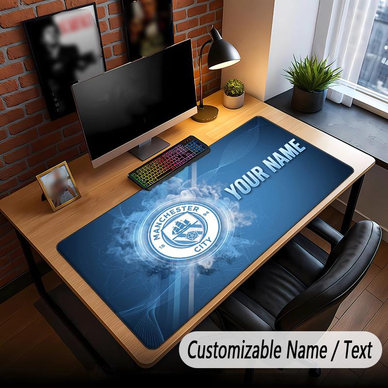 Large Mouse Pad Manchester City Print Custom Name Text Desk Mat for Office Gaming