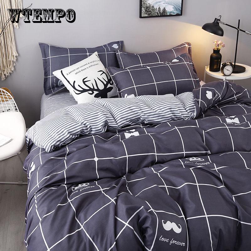 Concise Style Plants Bedding Sets Bed Sheet Duvet Cover Pillowcase Bedclothes