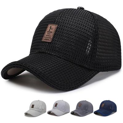 Men's Mesh Baseball Cap Breathable Summer Caps Dad Hat Outdoor Fishing Hats Bone Gorras Snapback Trucker Cap