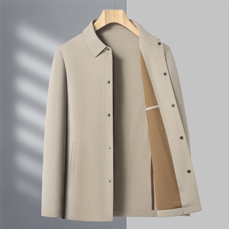 New Men's Coat Spring and Autumn Jacket Middle-aged High-end Business Casual Jacket Dad Lapel Top