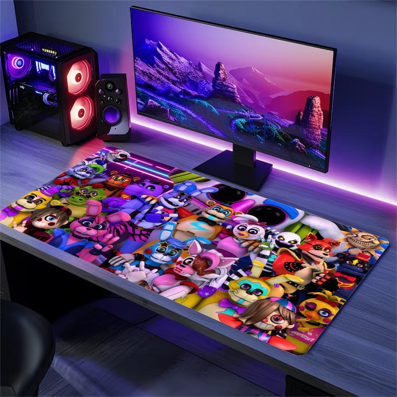 FNAF Freddy Color Mouse Pad Large Gaming Table Cushion Non-slip Laptop Tablet Big Mousepad XXL Mat Mini PC Playmat With Lock edge