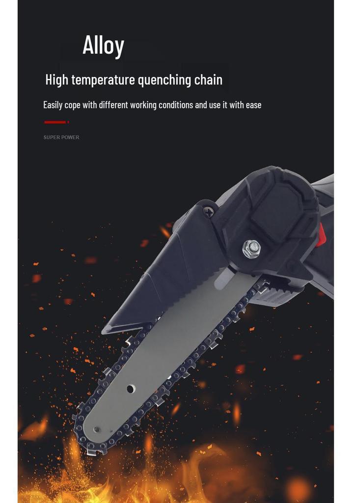 6-Inch Lithium Battery Electric Chainsaw Set for Garden Pruning