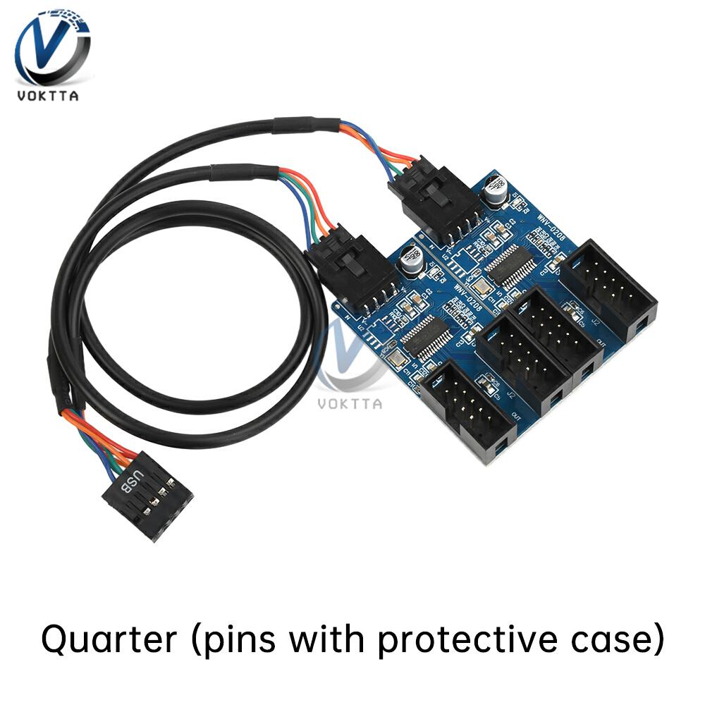 9Pin USB Splitter Motherboard 1.1 USB Interface Splitter Multiplier Adapter Board 1 to 1 1 to 1 Extension Cable HUB Connectors