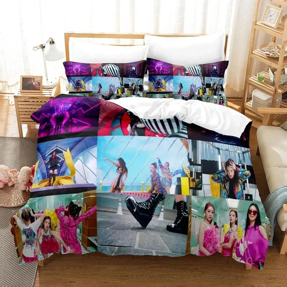 Kpop Group ITZY Bedding Set Boys Girls Twin Queen Size Duvet Cover Pillowcase Bed Kids Adult Fashion Home Textileextile
