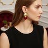 Cercei Statement Geometrici pentru Femei Mărgele Roșii Neregulate Etnici Vintage pentru Cadou Accesoriu Rochie de Petrecere Casual Vânzare Fierbinte