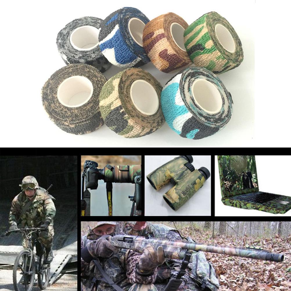 6Pcs Camouflage Tape Camo Stretch Bandage Self Adhesive Protective Wrap for Outdoor Camping