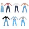 30CM Doll Clothes Suit Fashion Tops Sweater High Waisted Jean Pants Vest Skirt Set For 1/6Bjd Dolls Accessories Kids Toys