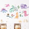 Adesivos de Parede Coloridos de Dinossauro Cactus Arco-Íris Desenho Animado Fofos Removíveis para Decoração de Quarto Sala Berçário Decalques de Parede