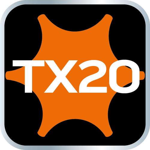 TORX TX20 bit on 1/4" socket, long, 87 mm