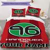 Individuelles Namensmuster Hannover 96 Bettwäsche-Steppdecken-Set Bettdeckenbezug Kissenbezug Heimdekoration Geburtstagsgeschenk (1*Bettbezug+2*Kissenbezug ohne Füllung)