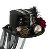 Gothic Metal Gear Hat Costume Accessory With Goggles and Rose Flower Long Veil Magicians Tall Hat for Theme Event