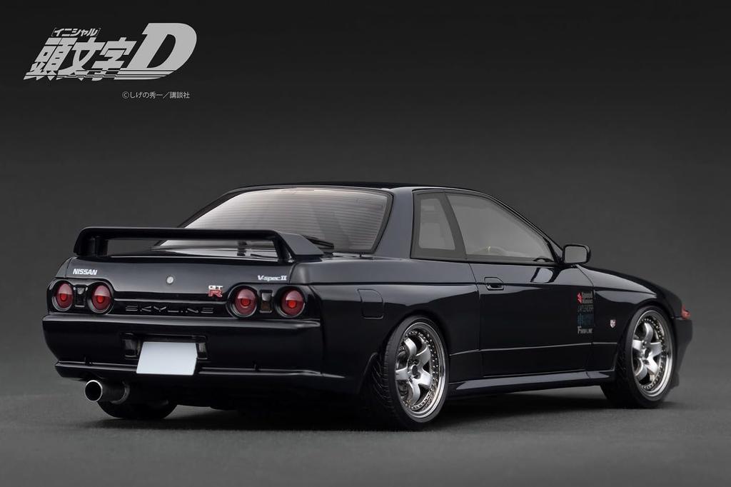 Zündmodell Maßstab INITIAL D Nissan Skyline II Schwarz Fertigprodukt IG3544 TK.Company 1/18 GT-R V-spec (BNR32)