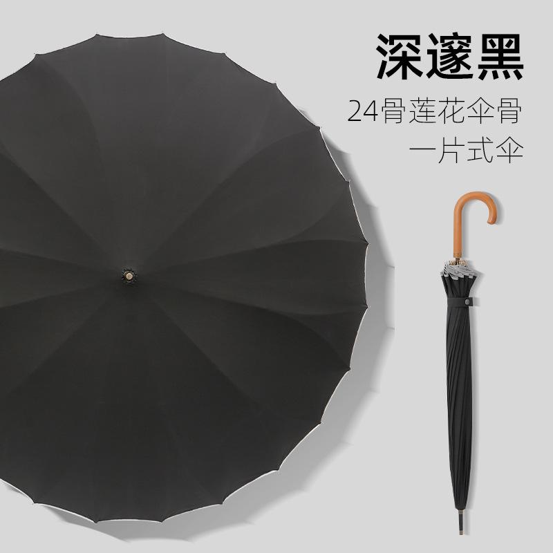 New straight-shank one-piece umbrella girls high-value automatic umbrella enlarged reinforcement thickened rainstorm-resistant long-handled umbrella
