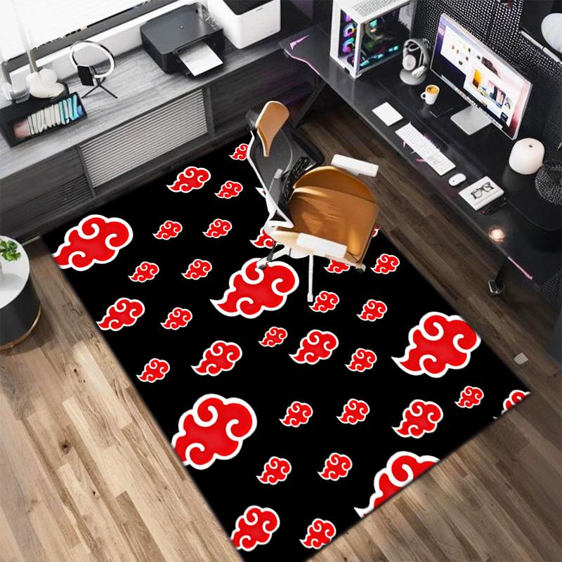 Japanese anime cartoon NARUTO's famous Uzumaki Naruto rug, soft decorative home furnishing, bedroom office chair pad, outdoor picnic carpet Y12