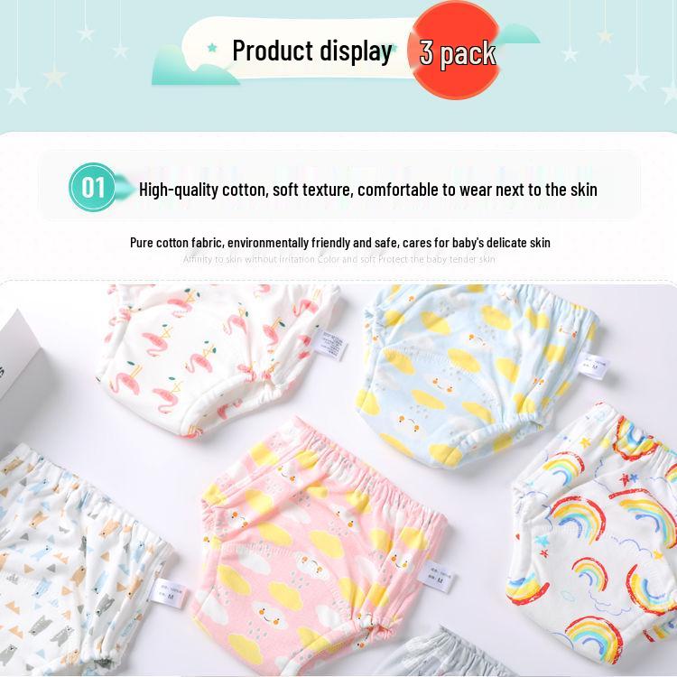 Chilot de scutec de pânză pentru bebeluși respirabil cu șase straturi, lavabil și pantaloni de antrenament impermeabili