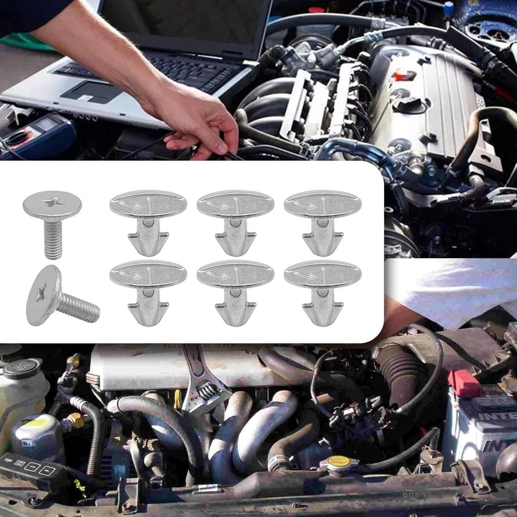 Lower Engine Cover Bolt Pin Screws, Radiator Engine Access Cover Pin and Lower Cover Bolt Lower Engine Cover Pin Screw Compatible with Honda Civic