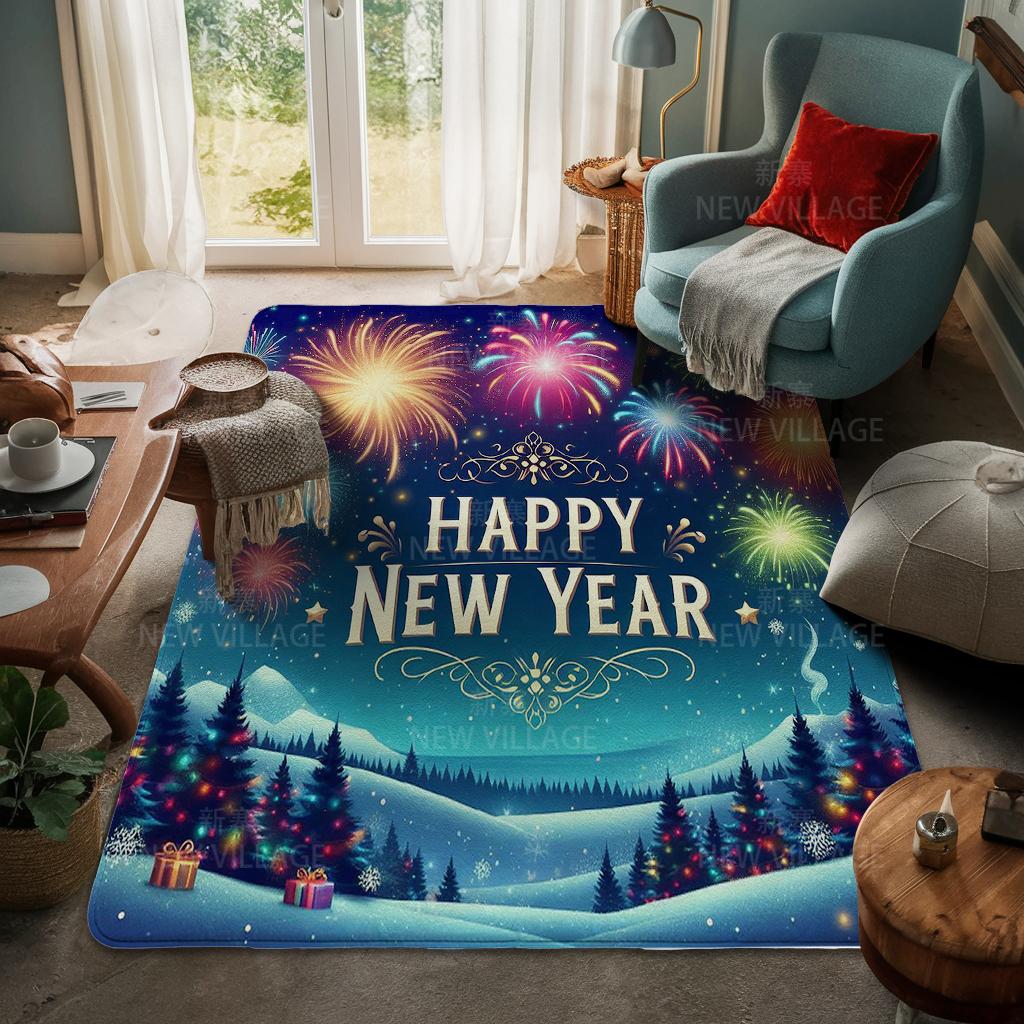 House Entrance Carpet Home Door Mat Living Room Bath Foot Bathroom Non-slip Water Absorption Rugs Bath Merry Christmas Winter