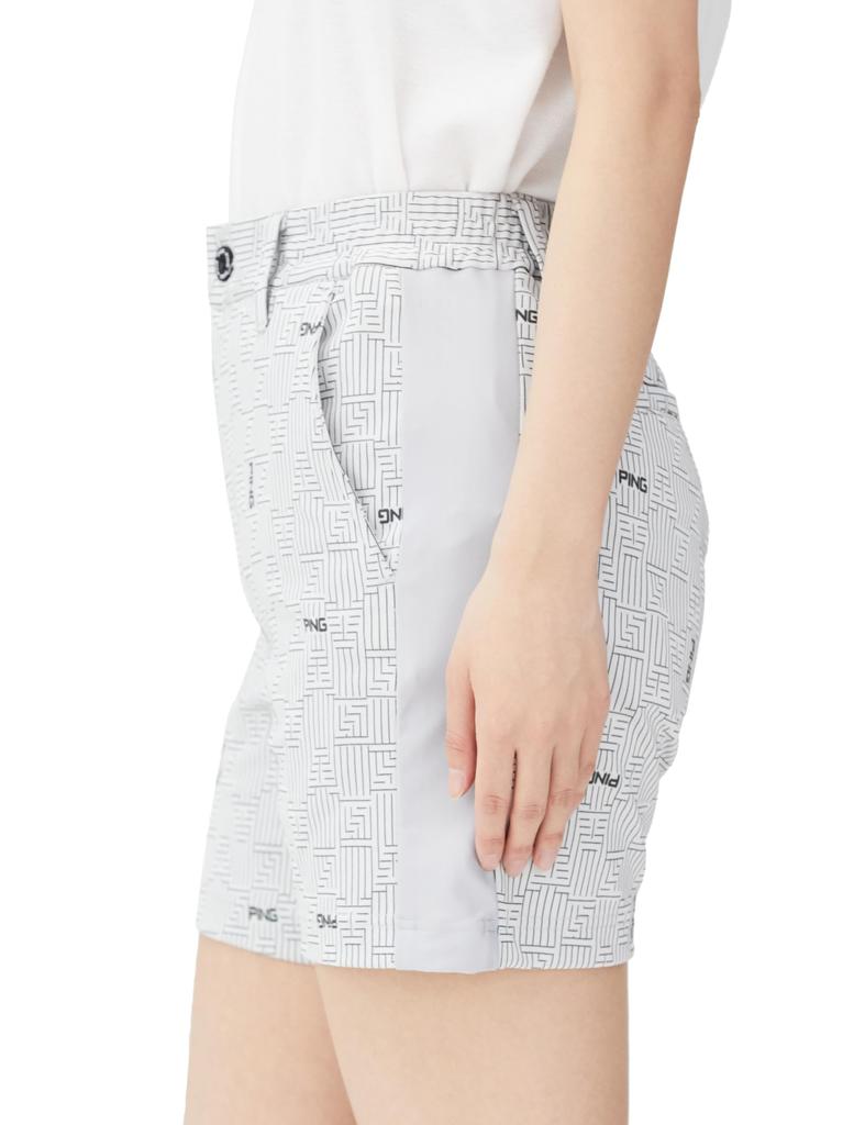 Ping Apparel Women's AZ Monogram All-Way Stretch Golf Shorts (622-4132202 030_White SS)