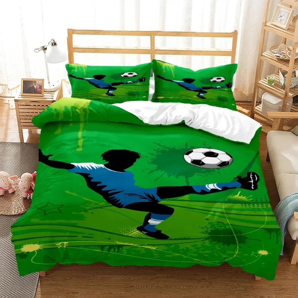Soccer Cover Digital Polyester Comfortable Duvet Quilt Cover Pillowcase Bedding Set Children Bedroom Decoration Home Textile