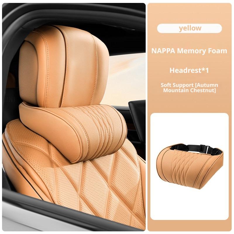 Luxury Nappa Leather Latex Car Neck Pillow For XPENG G3i P7 P7i P7+ G6 G9 G7 EREV X9 MONA M03 GX Ergonomic Support Car Waist