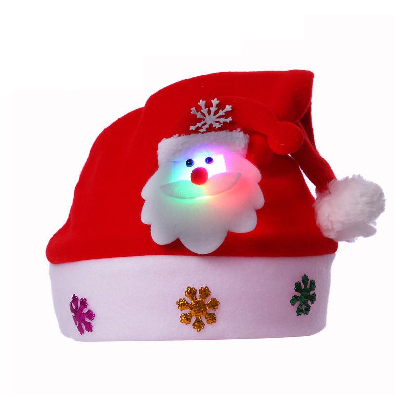 2025 Lighting Christmas Hats New Year Santa Claus Snowman ElK Cap For Kindergarten Home Party Children Adult Xmas Gift Party Decoration