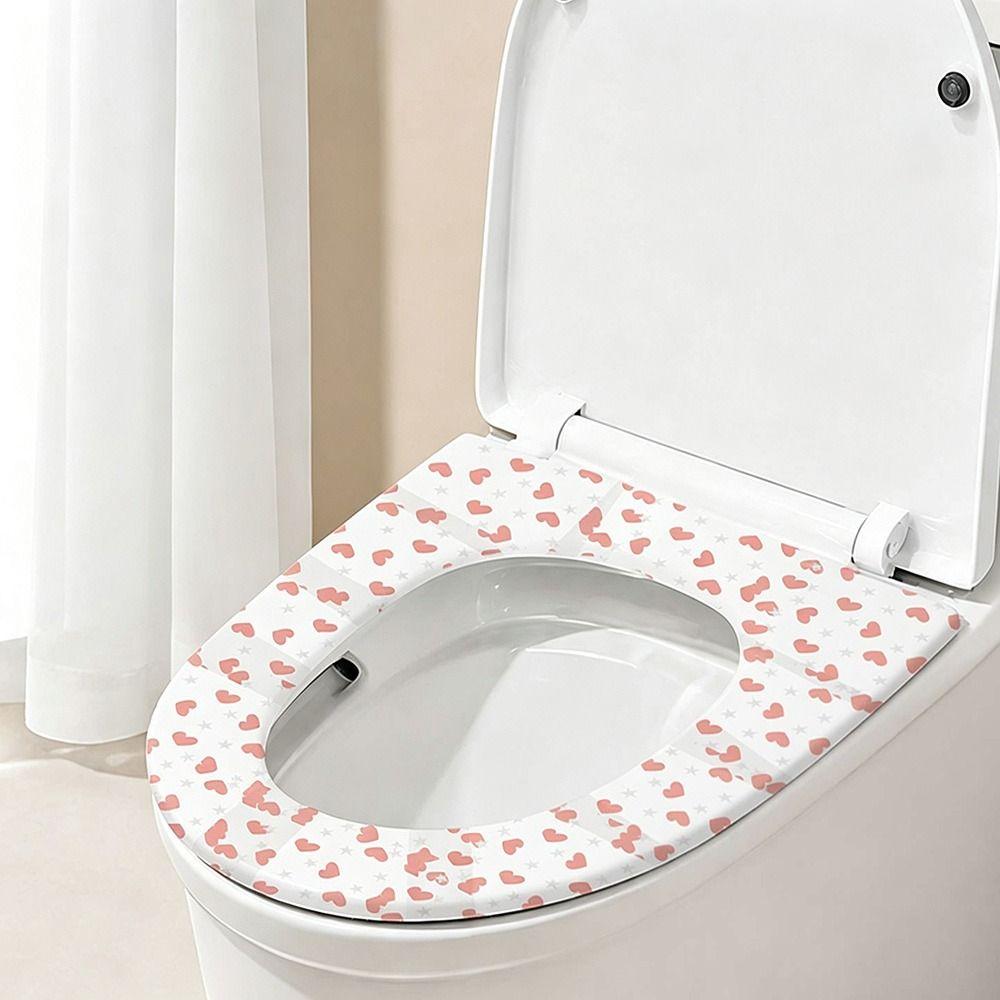 Portable Disposable Toilet Cover Heart Shaped Seat Protector Toilet Cover Sticker  Hotel Bathroom