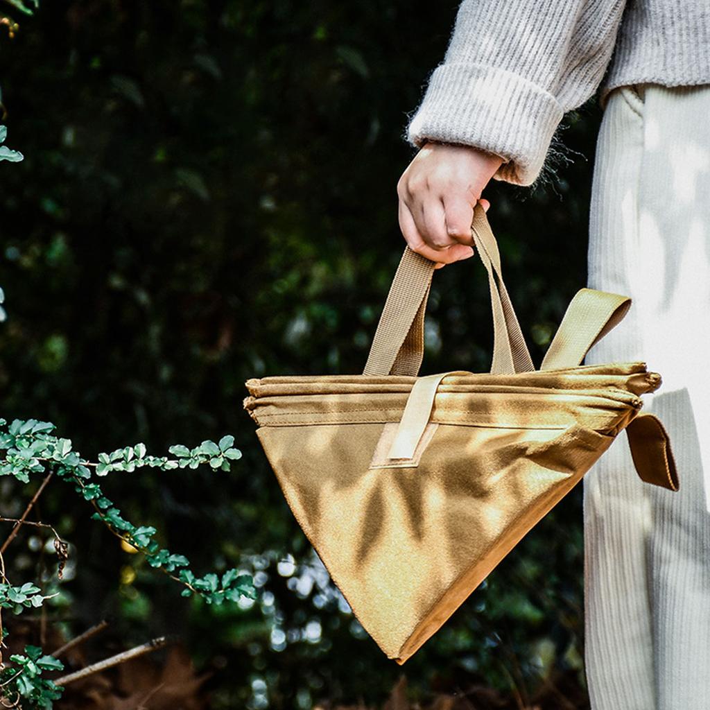 Large Capacity Trash Can for Backpacking Lawn Leaf Waste Storage Bag with Handle Foldable Camping Trash Organizer Bucket