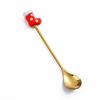 J Stainless Steel Christmas Dessert Spoon & Fork Set with Character Pattern - Festive Stirrer for Coffee & Desserts