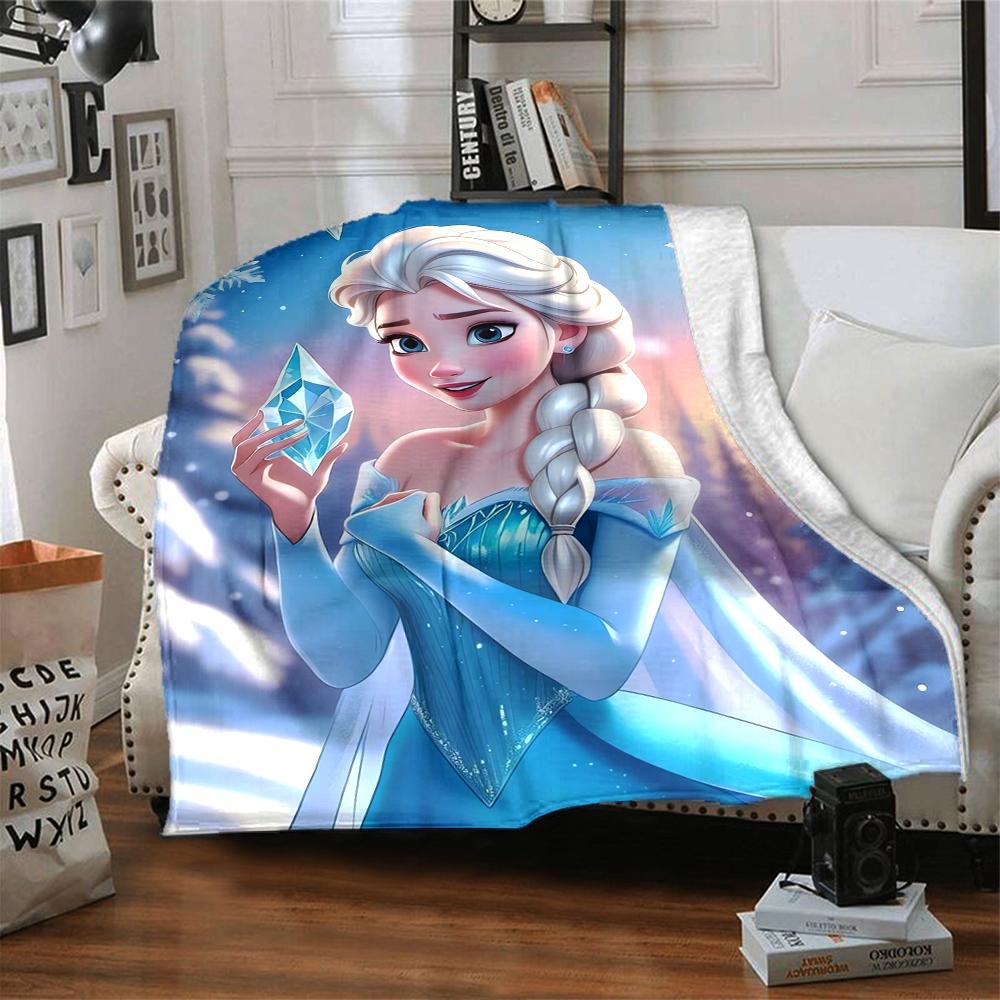 Elsa'S Winter Magic Blanket Soft Throw Blanket For Home Bedroom Bed Sofa Travel Office Solid Christmas Blanket