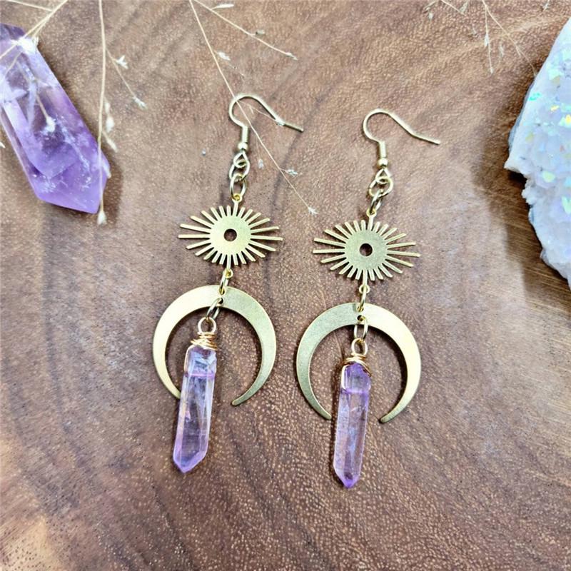 Lilac Quartz Goddess Fairy Earrings