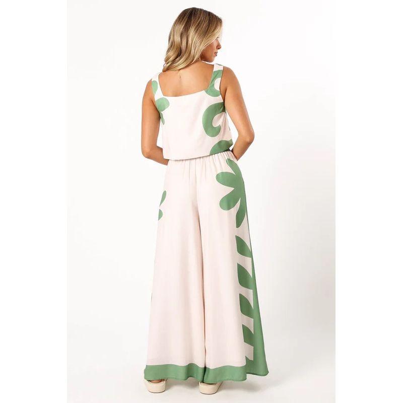 Vest and Pants Set Western Style New Fashion Loose Casual Print Vest Wide Leg Pants Two-Piece Set