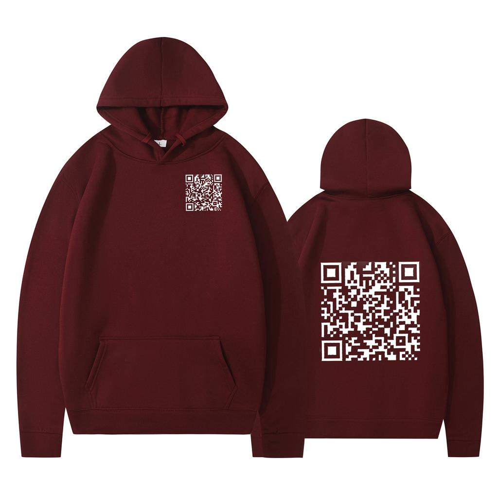 Cross-border Hoodies, New Printed Styles, QR Code Scans, Loose Men's and Women's Hoodies