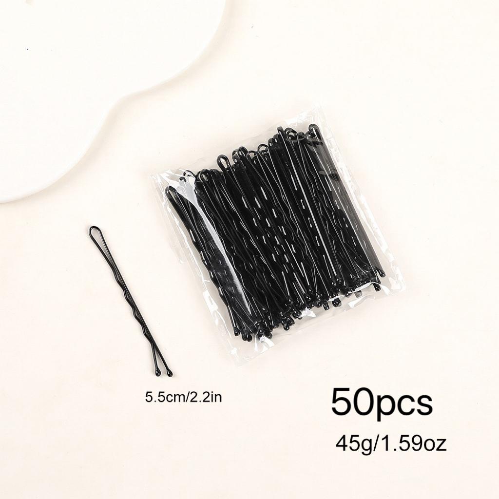 100Pcs Bobby Pins,2.2" Black Hair Pins Kit Hairpins for Women Girls Kids Hairdressing Salon Secure Hold Wave Hairgrip Hairclip