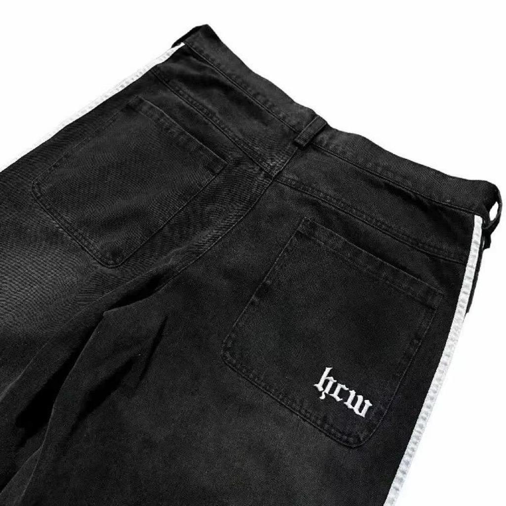 ZYLLO Y2K Baggy Jeans Hohe Qualität Bestickt Gestreift Harajuku Jogginghose Herren Damen Hip Hop Streetwear Lässige Weitbeinige Jeans