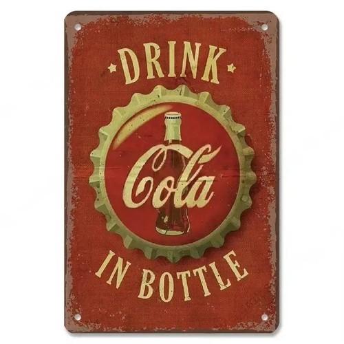 

Retro Cola Vintage Tin Sign Metal Wall Art Nostalgic Decor Man Cave Bar Cafe aluminum 20x30cm